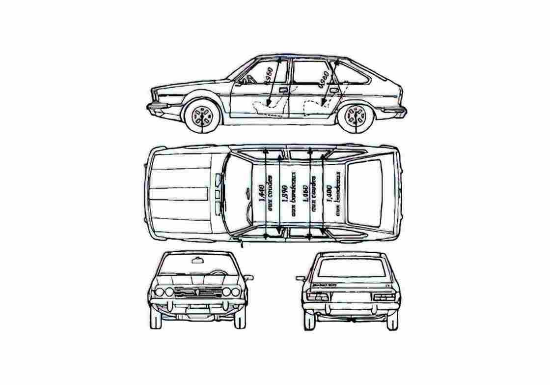 Blueprint Renault 30 TS Hatchback 1979 A4 Photo Print