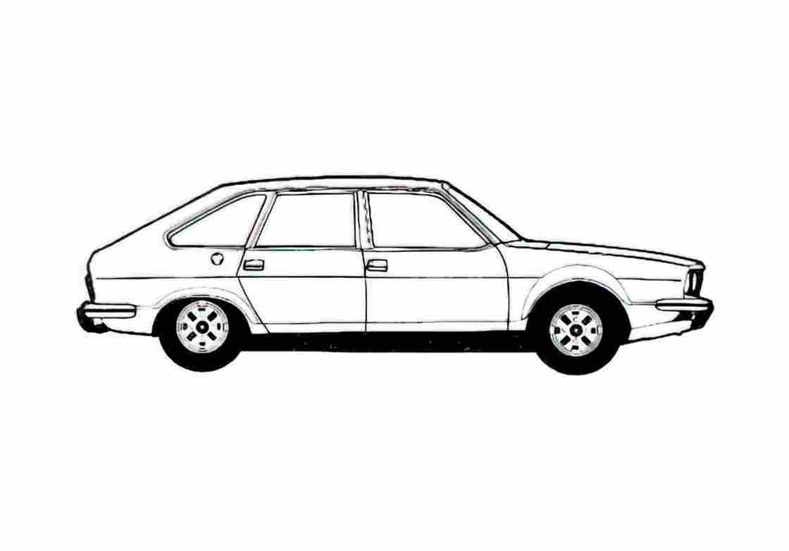 Blueprint Renault 30TS Hatchback 1975 A4 Photo Print