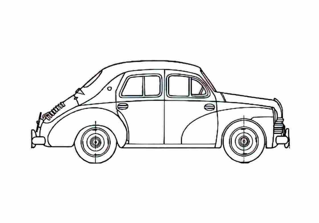 Blueprint Renault 4 CV Sedan 1947 A4 Photo Print