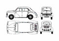 Blueprint Renault 4 CV Sedan 1992 A4 Photo Print