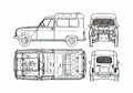 Blueprint Renault 4 Fourgonette Van 1961 A4 Photo Print