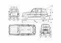 Blueprint Renault 4 Wagon 1961 A4 Photo Print