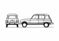 Blueprint Renault 4 Wagon 1980 A4 Photo Print