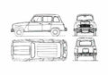 Blueprint Renault 4S 1020CC Arg Wagon 1961 A4 Photo Print