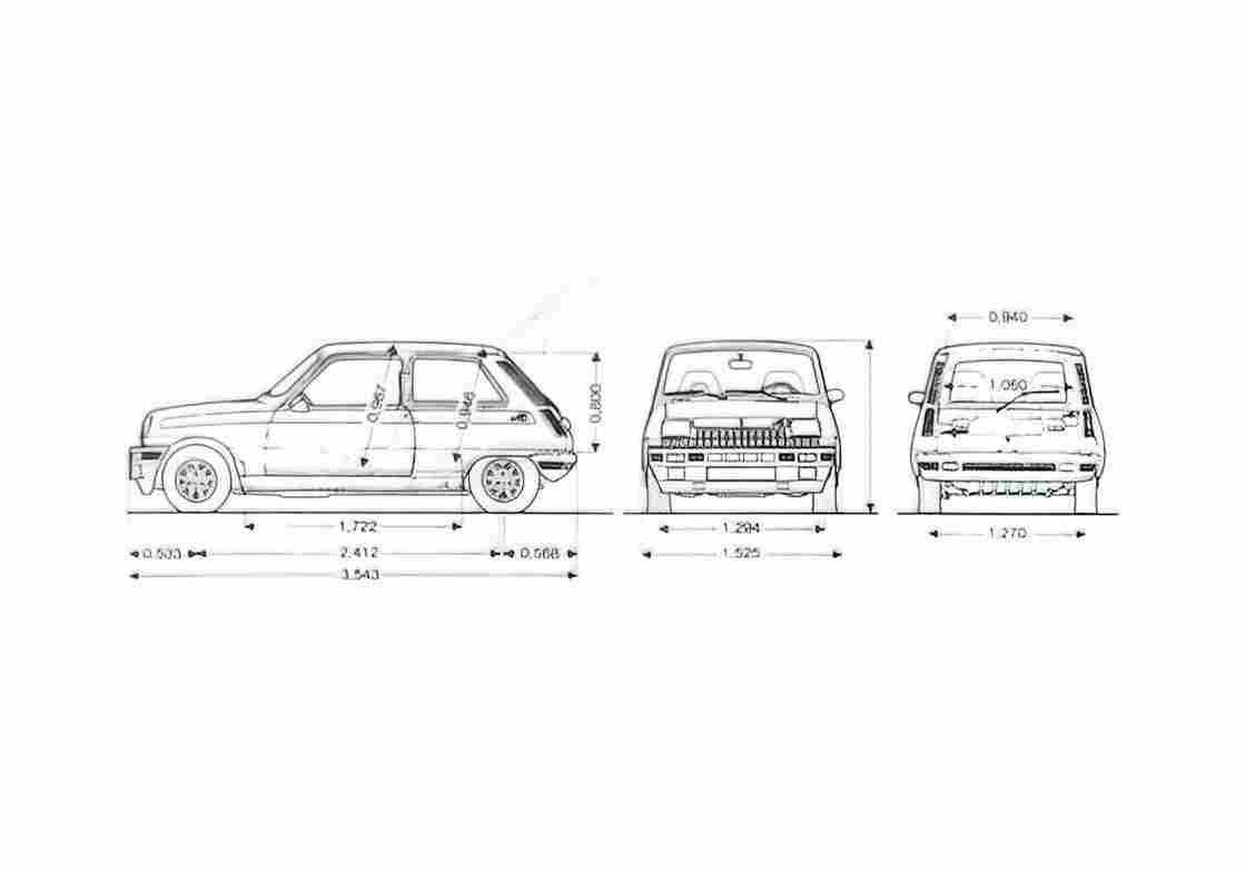 Blueprint Renault 5 Alpine Hatchback 1954 A4 Photo Print