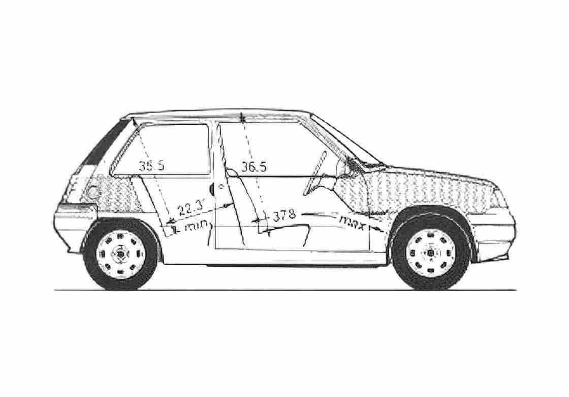 Blueprint Renault 5 Campus Hatchback 1988 A4 Photo Print