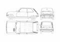 Blueprint Renault 5 Hatchback 1972 A4 Photo Print
