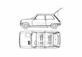 Blueprint Renault 5 Hatchback 1973 A4 Photo Print