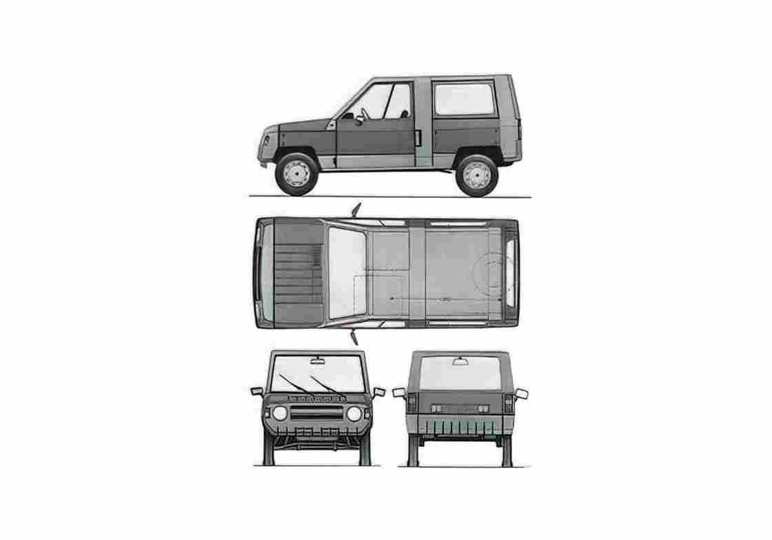 Blueprint Renault 5 Rodeo Wagon 1983 A4 Photo Print