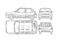 Blueprint Renault 5 Supercinq Turbo Hatchback 1987 A4 Photo Print