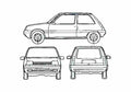 Blueprint Renault 5 supercinq 3 door Hatchback 1986 A4 Photo Print