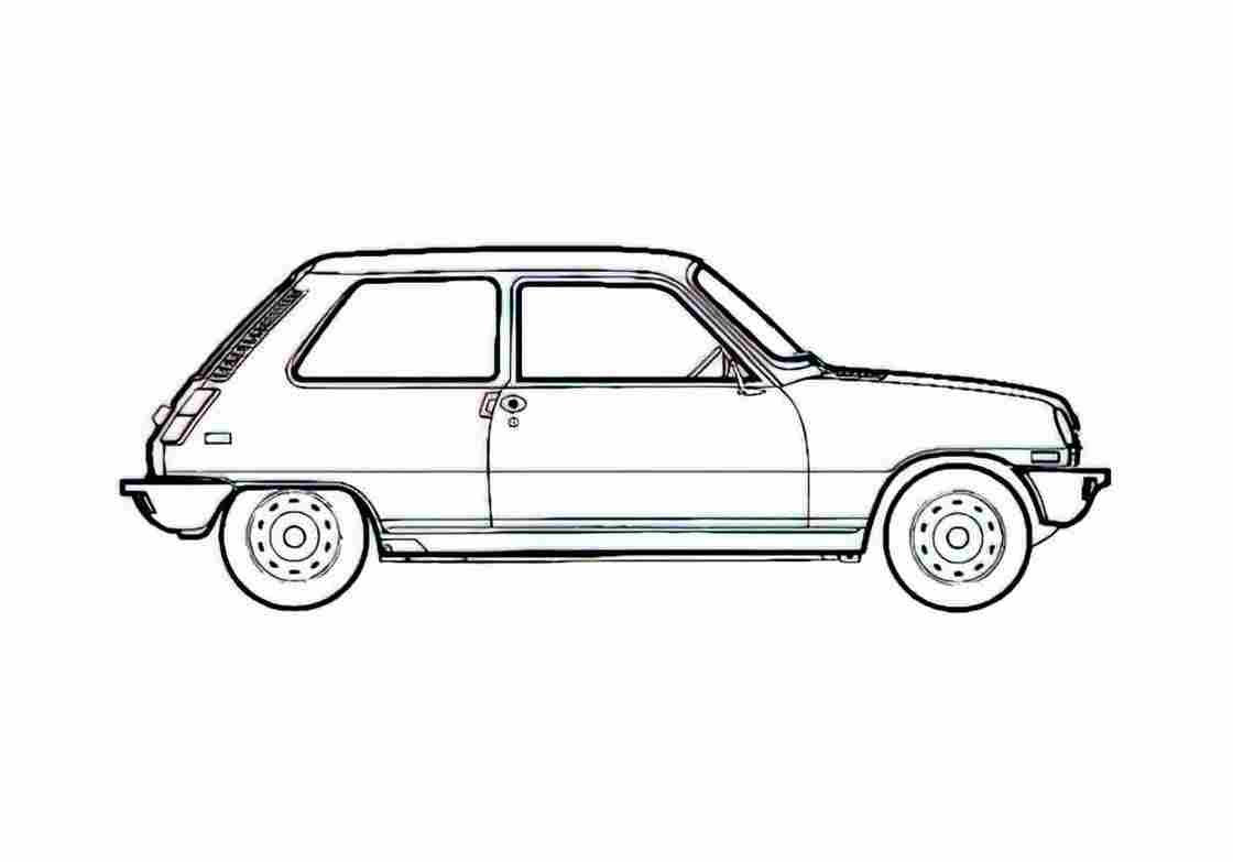 Blueprint Renault 5TL Hatchback 1973 A4 Photo Print