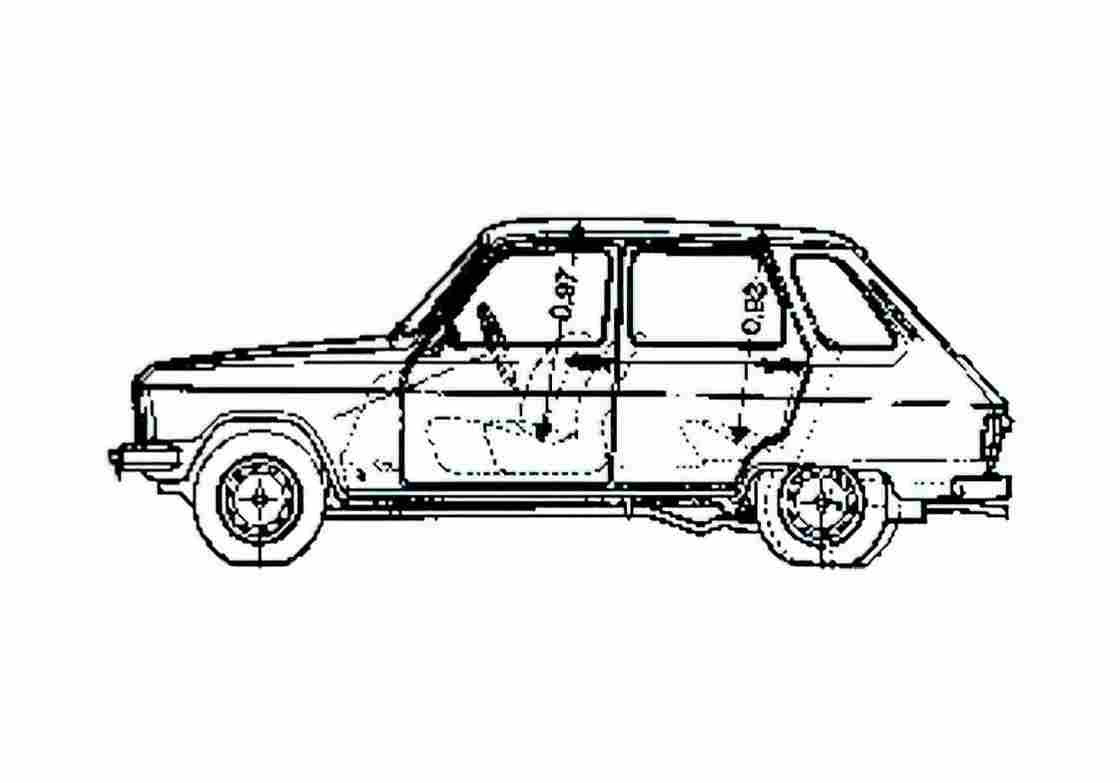 Blueprint Renault 6 Hatchback 1974 A4 Photo Print
