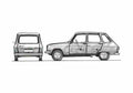 Blueprint Renault 6 Hatchback 1977 A4 Photo Print