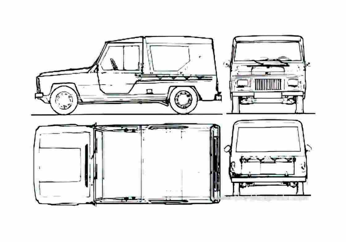 Blueprint Renault 6 Rodeo SUV 1970 A4 Photo Print
