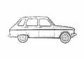 Blueprint Renault 6TL Hatchback 1968 A4 Photo Print