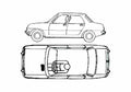 Blueprint Renault 7GTL Sedan 1982 A4 Photo Print