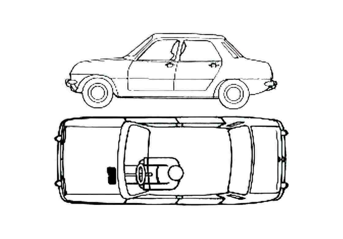 Blueprint Renault 7GTL Sedan 1982 A4 Photo Print
