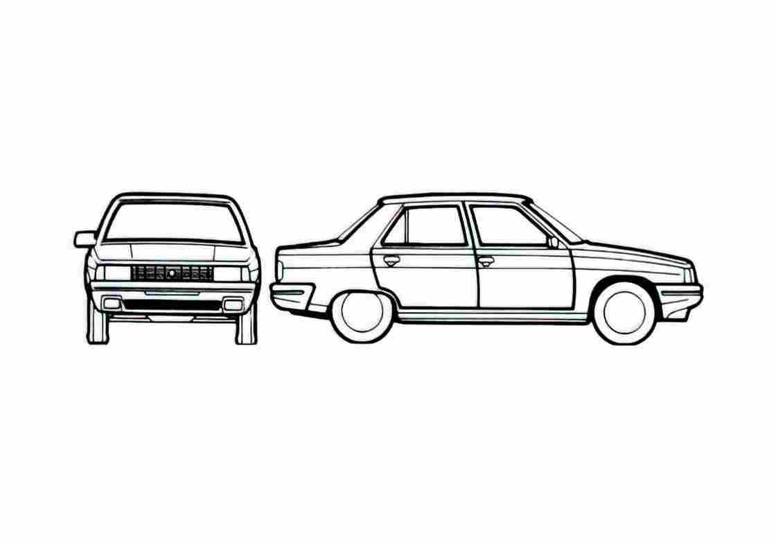 Blueprint Renault 9 Sedan 1981 A4 Photo Print