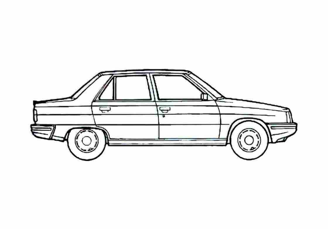 Blueprint Renault 9 Sedan 1982 A4 Photo Print