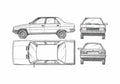 Blueprint Renault 9 Sedan 1988 A4 Photo Print