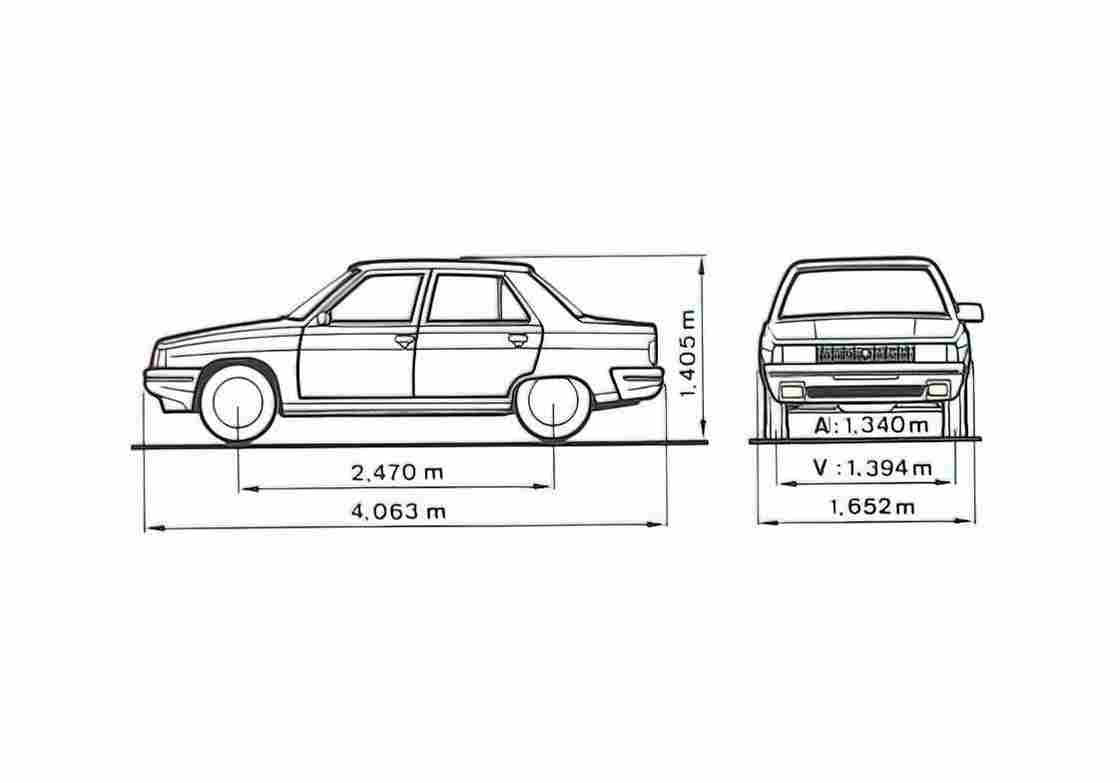 Blueprint Renault 9 Sedan 1989 A4 Photo Print