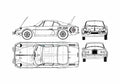 Blueprint Renault Alpine A110 Coupe 1960 A4 Photo Print