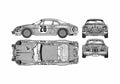 Blueprint Renault Alpine A110 Monte Carlo Coupe 1971 A4 Photo Print