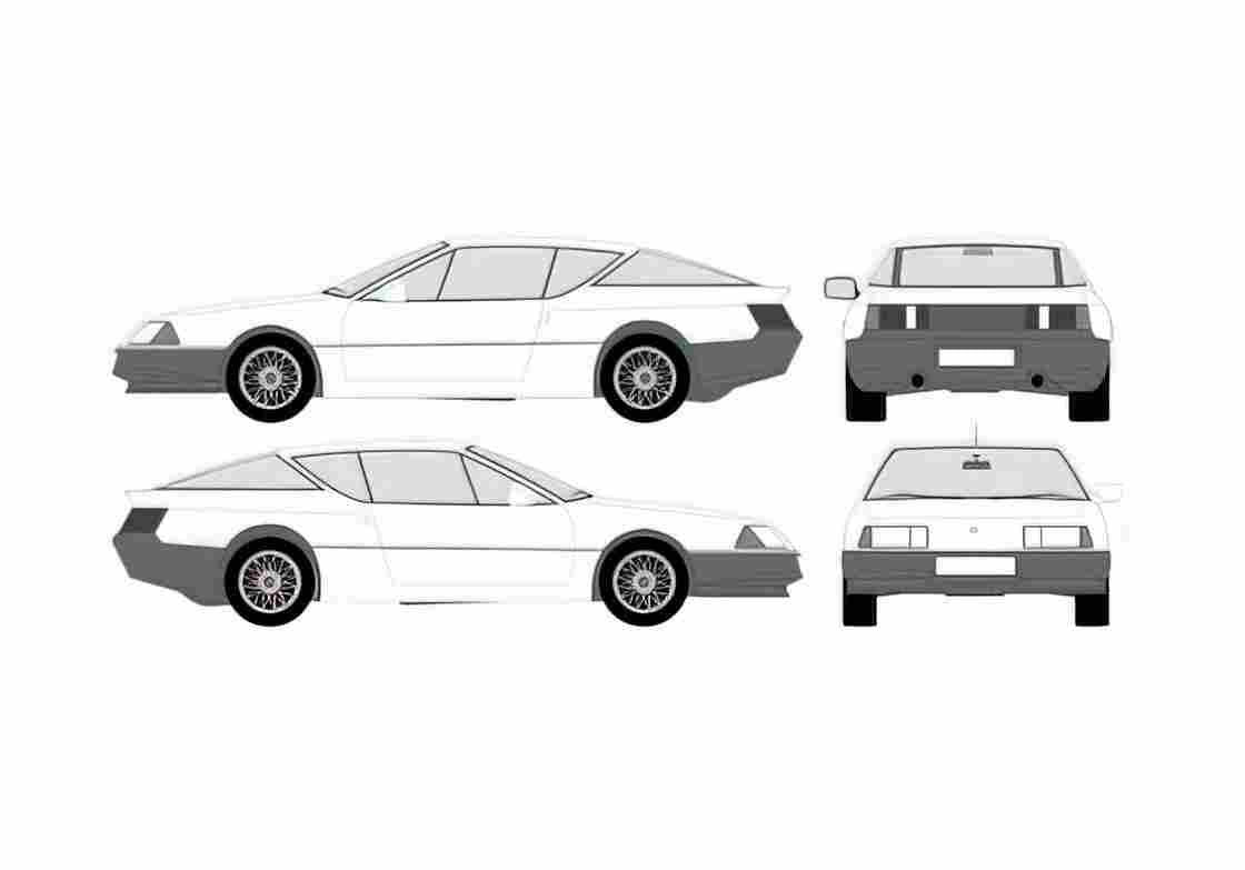 Blueprint Renault Alpine A310 Coupe 1971 A4 Photo Print