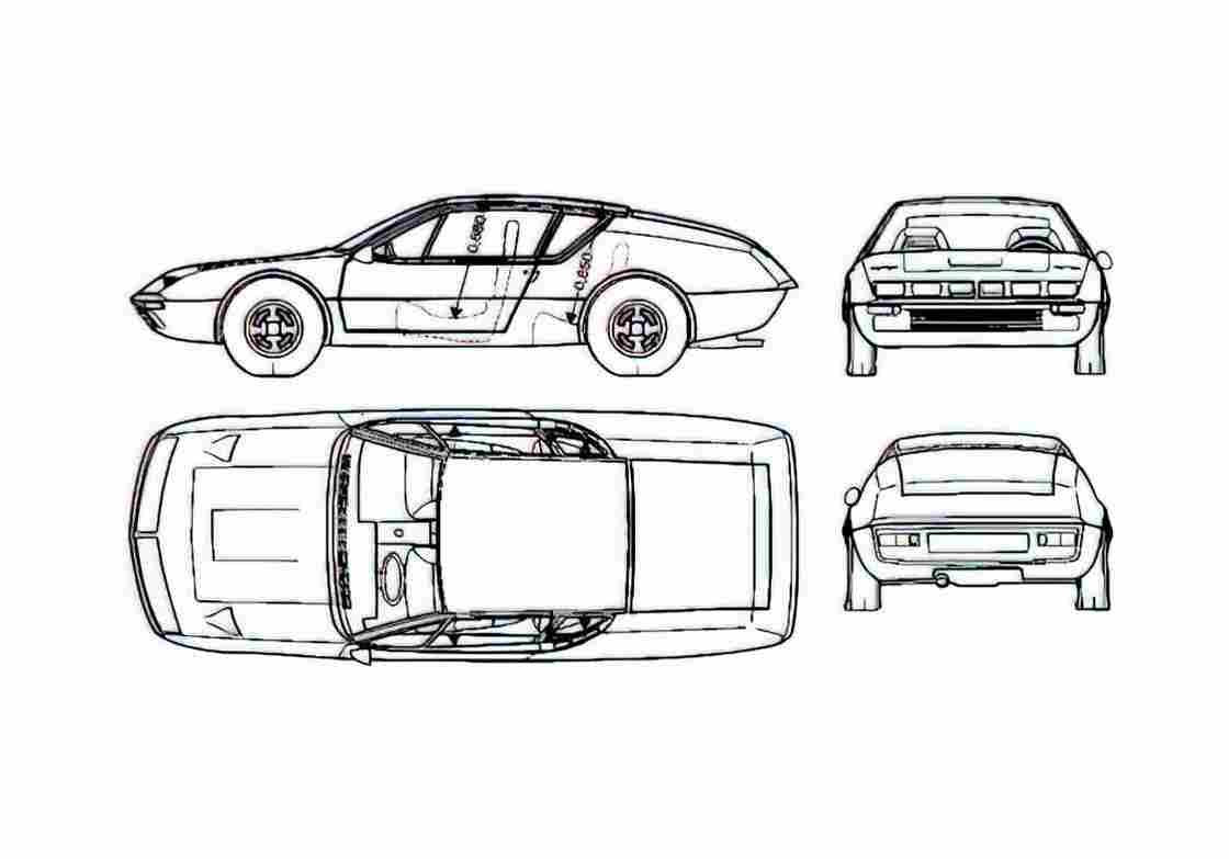 Blueprint Renault Alpine A310 Coupe 1976 A4 Photo Print
