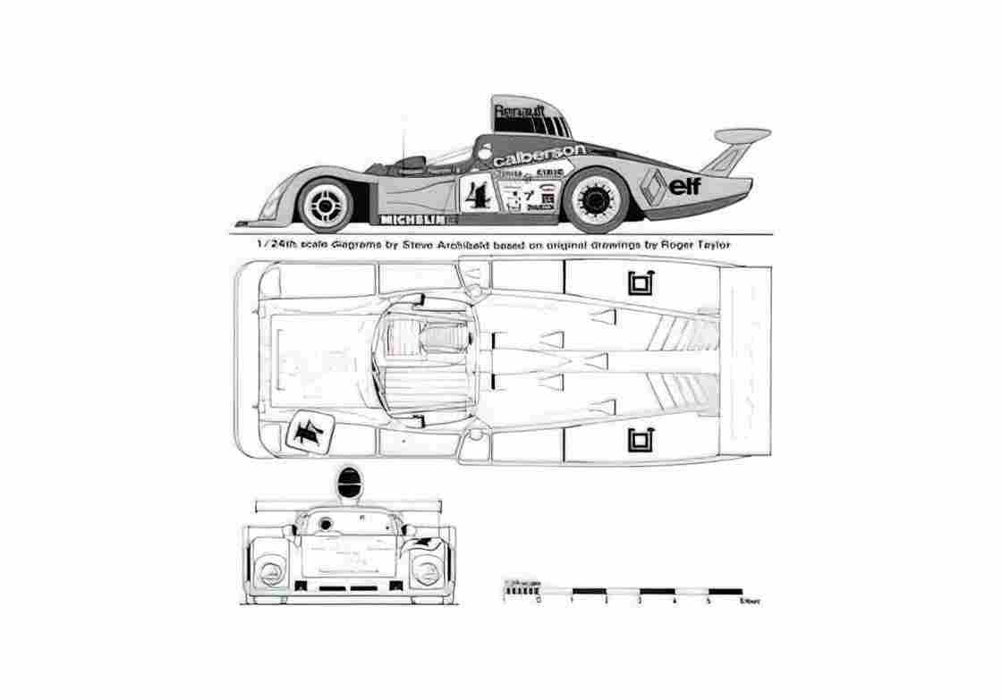 Blueprint Renault Alpine A442 OW 1978 A4 Photo Print