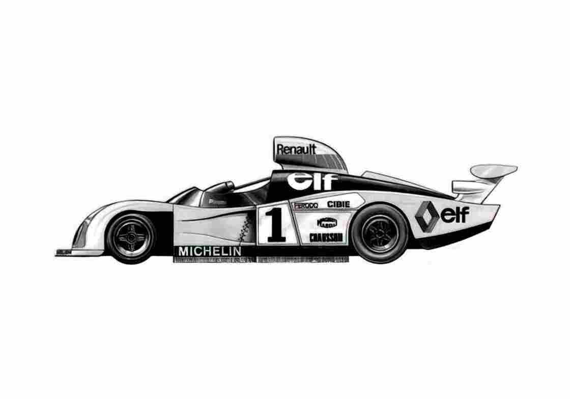 Blueprint Renault Alpine A442B Le Mans OW 1978 A4 Photo Print