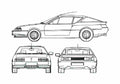 Blueprint Renault Alpine A610 Coupe 1985 A4 Photo Print