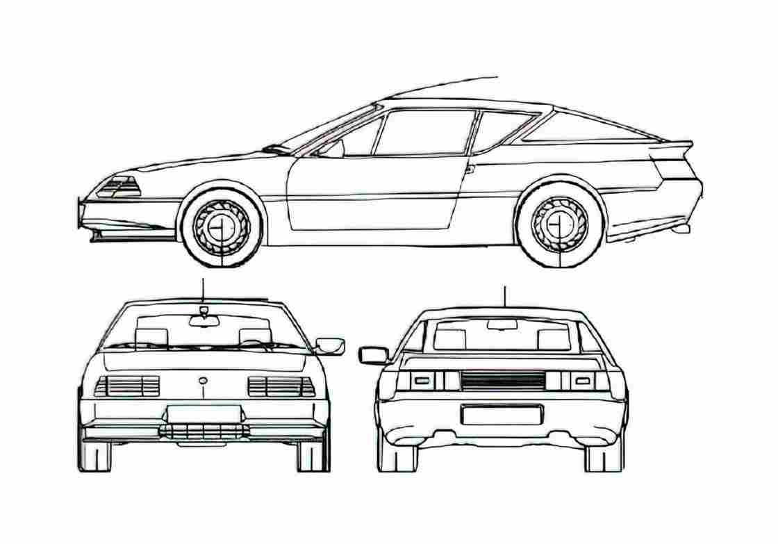Blueprint Renault Alpine A610 Coupe 1985 A4 Photo Print