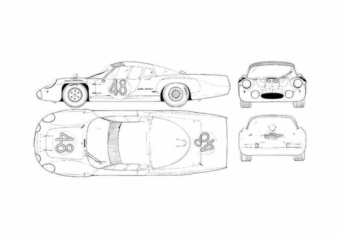 Blueprint Renault Alpine Coupe 1966 A4 Photo Print
