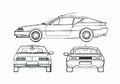 Blueprint Renault Alpine GTA Coupe 1985 A4 Photo Print
