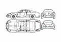 Blueprint Renault Apine A110 Berlinette Coupe 1976 A4 Photo Print