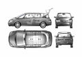 Blueprint Renault Avantime Coupe 1992 A4 Photo Print