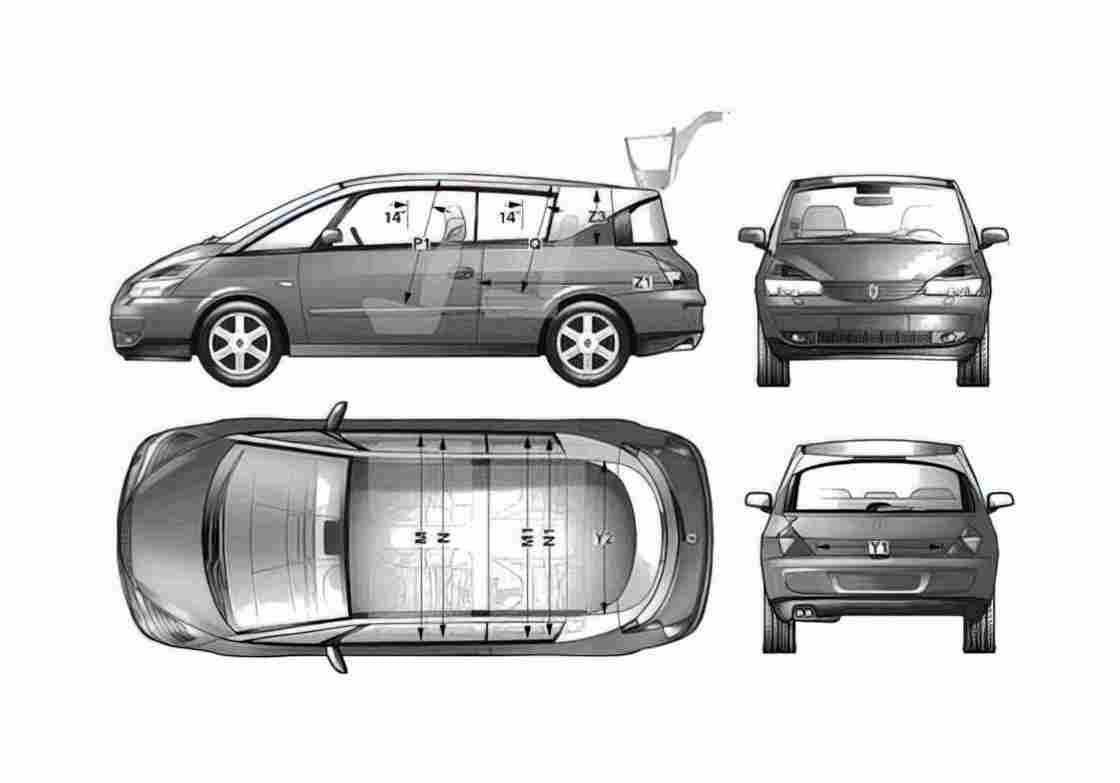 Blueprint Renault Avantime Coupe 1992 A4 Photo Print