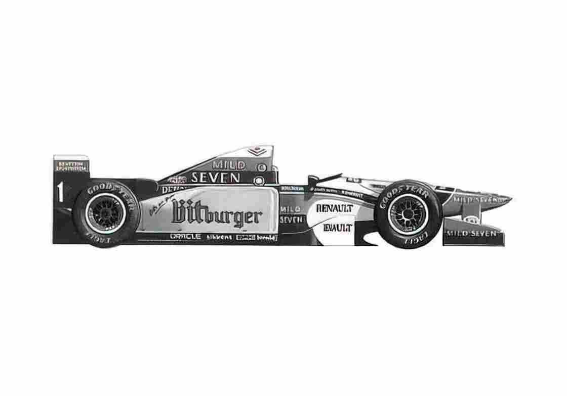 Blueprint Renault Benetton B195 F1 OW 1995 A4 Photo Print