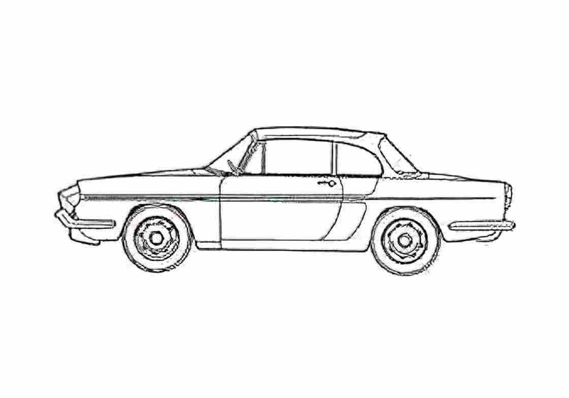 Blueprint Renault Caravelle Sedan 1959 A4 Photo Print