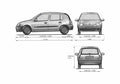 Blueprint Renault Clio Hatchback 2000 A4 Photo Print