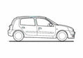 Blueprint Renault Clio II Hatchback 2006 A4 Photo Print