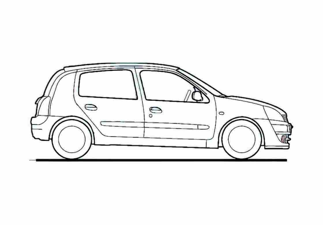 Blueprint Renault Clio II Hatchback 2006 A4 Photo Print