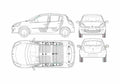 Blueprint Renault Clio III 5 door Hatchback 2006 A4 Photo Print