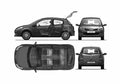 Blueprint Renault Clio III 5 door Hatchback 2009 A4 Photo Print