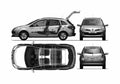 Blueprint Renault Clio III Estate Wagon 2009 A4 Photo Print