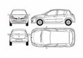 Blueprint Renault Clio III Hatchback 2005 A4 Photo Print