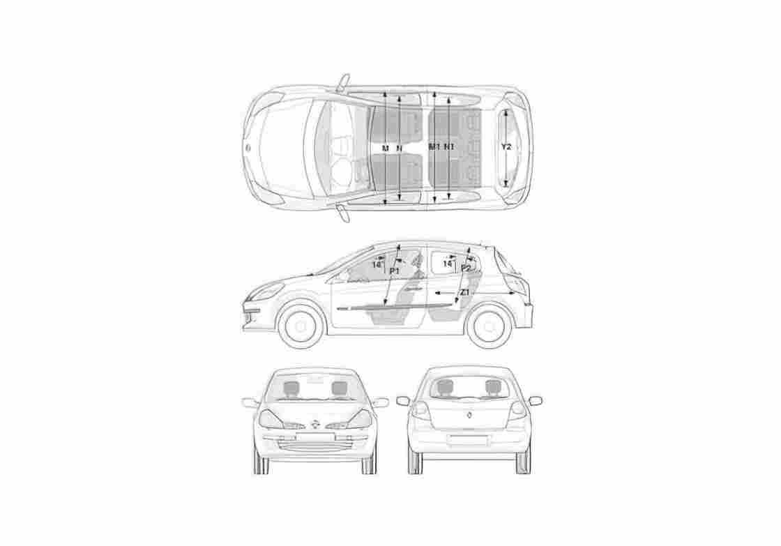 Blueprint Renault Clio III Hatchback 2006 A4 Photo Print