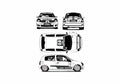 Blueprint Renault Clio Sport Hatchback 1994 A4 Photo Print